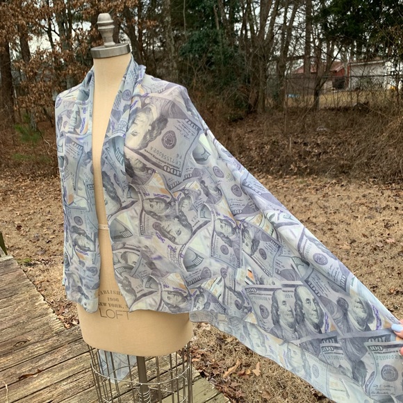 Large Money Print Scarf - Picture 14 of 16